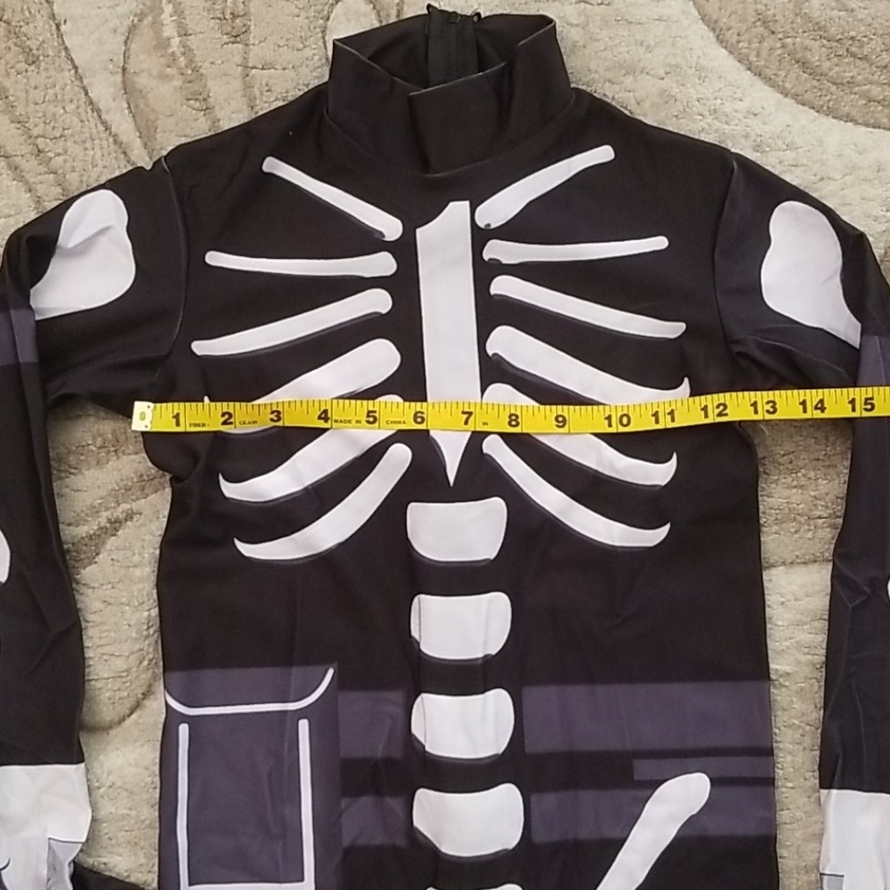 Kids Halloween Skeleton Bodysuit, L - Picture 2 of 6